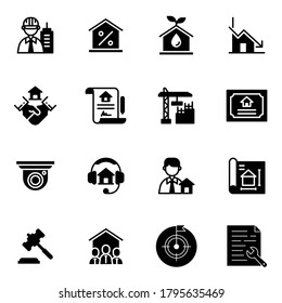 icon pack real estate symbol, set, vectors, image, pictogram, lock, user, interface, collection, arrow, set up, vector, ball-shaped, post, application, video recording, internet, signalise, clock, ema