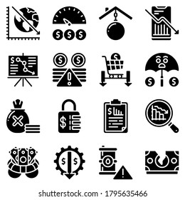 Icon Pack Recession Vectors Symbol Set Stock Vector (Royalty Free ...