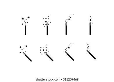 Icon pack / set of magic wand. Selection tool.