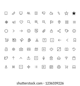 Icon Pack Sharp Corners Black Stock Vector (Royalty Free) 1236339226 ...