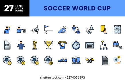 Icon Pack Soccer World Cup. Editable files and Colors