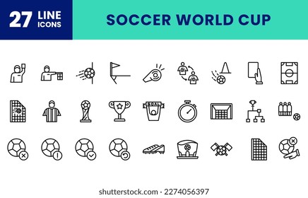 Icon Pack Soccer World Cup. Editable files and Colors