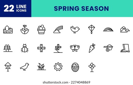 Icon Pack Spring Season. editable file and color.