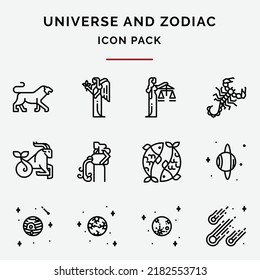 Icon pack Universe and zodiac.