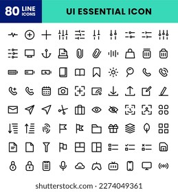 Icon Pack User Interface Button, Ui basic essential, Button. editable file and color.