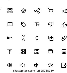 Symbolpaket, Vektorgrafik-Linienkunst, schwarze Nachricht und Symbol für Audiotechnologie
