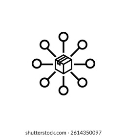 Icon of package distribution to buyers, representing efficient delivery and seamless logistics.