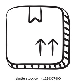 An icon of package in modern line style, shipping box 
