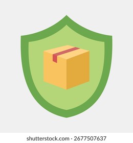 Icono de protección del paquete. Exportar Elementos de importación. Icono en estilo plano.