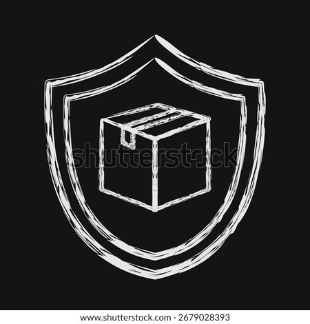 Icon package protection. Export import elements. Icon in chalk style.