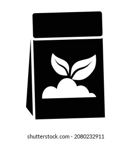 Icon package with seeds. Paper packaging of seeds for planting. Gardening and agriculture. Vector illustration in simple style isolated on white background for design and web.
