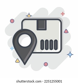 Icon Package Tracking. related to Online Store symbol. Comic Style. simple illustration. shop