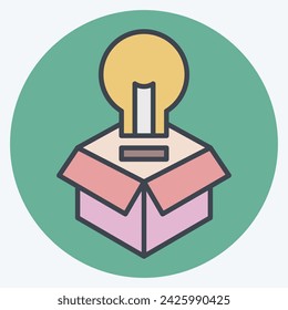 Icon Packaging Design. related to Creative Concept symbol. color mate style. simple design editable. simple illustration