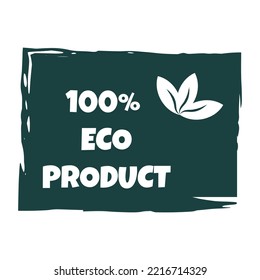 icon for packaging of ecological products on a white background with a leaf. Vector illustration