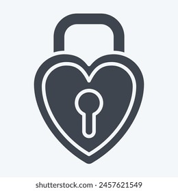 Icon Vorhängeschloss 2. bezogen auf Sicherheitssymbol. Glyphenstil. einfache Designabbildung