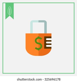 Icon of padlock with dollar sign