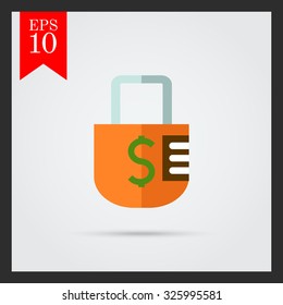 Icon of padlock with dollar sign