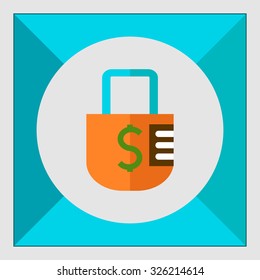 Icon of padlock with dollar sign