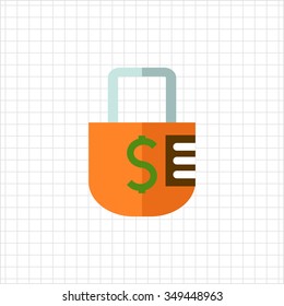 Icon of padlock with dollar sign
