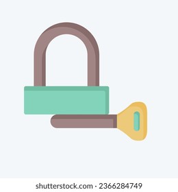 Icon Padlock related to Bicycle symbol. flat style. simple design editable. simple illustration