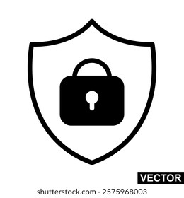 The icon of Padlock. Simple flat icon illustration of Padlock. Padlock Icon Vector illustration logo template for many purpose.