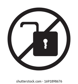 icono de candado vectorial de los pasos 10 con color negro