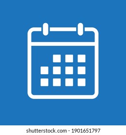 Icon page calendar schedule. Agenda app, business deadline, date page icon. Reminder, schedule line simple sign. Organizer concept.