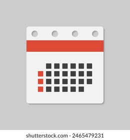 Icon page calendar schedule. Agenda app, business deadline. Reminder, schedule line simple sign. Concept can be used for process, presentation, layout, banner, graph