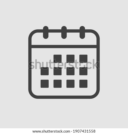 Icon page calendar schedule. Agenda app, business deadline, date page icon. Reminder, schedule line simple sign. Organizer concept.