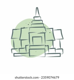 Icon Pagoda. related to Cambodia symbol. Color Spot Style. simple design editable. simple illustration