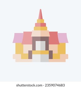 Icon Pagoda. related to Cambodia symbol. flat style. simple design editable. simple illustration