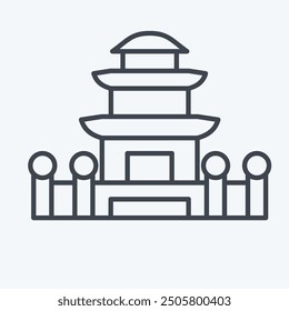 Icon Pagoda. related to Korea symbol. line style. simple illustration