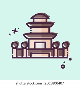 Icon Pagoda. related to Korea symbol. MBE style. simple illustration