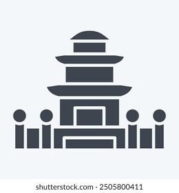 Icon Pagoda. related to Korea symbol. glyph style. simple illustration