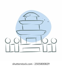 Icon Pagoda. related to Korea symbol. Color Spot Style. simple illustration