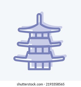 Icon Pagoda. suitable for Japanese symbol. two tone style. simple design editable. design template vector. simple illustration