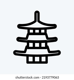 Icon Pagoda. suitable for Japanese symbol. line style. simple design editable. design template vector. simple illustration