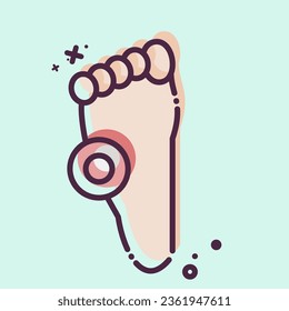 Icon Pain Foot. related to Body Ache symbol. MBE style. simple design editable. simple illustration