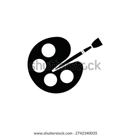The icon of the paint brush and its canvas are black.