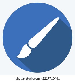 Icon Paint Brush. related to Graphic Design Tools symbol. long shadow style. simple design editable. simple illustration. simple vector icons