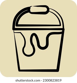 Icon Paint Bucket. suitable for Paint Art Tools symbol. hand drawn style. simple design editable. design template vector. simple illustration