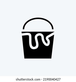 Icono Pintar cubo. adecuado para el símbolo de construcción. estilo glifo. diseño simple editable. vector de plantilla de diseño. ilustración simple
