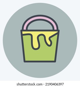 Icono Pintar cubo. adecuado para el símbolo de construcción. estilo mate de color. diseño simple editable. vector de plantilla de diseño. ilustración simple