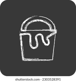 Icon Paint Bucket. suitable for building symbol. chalk Style. simple design editable. design template vector