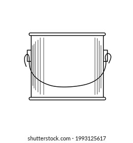 Icono de Paint Bucket. Ilustración vectorial en el estilo de arte de línea de moda. Diseño para concepto móvil y aplicaciones web