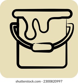 Icon Paint Can. suitable for Paint Art Tools symbol. hand drawn style. simple design editable. design template vector. simple illustration