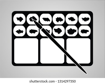 icon Paint palette color art vector water color for artist