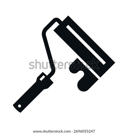 An icon of a paint roller, commonly used in house painting and DIY projects, symbolizing creativity and home improvement tasks.