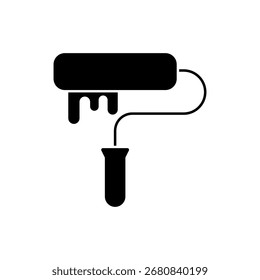 Ícone de um cilindro de tinta, isolado contra um plano de fundo limpo.