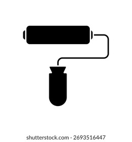 Ícone de um cilindro de tinta, isolado contra um plano de fundo limpo.